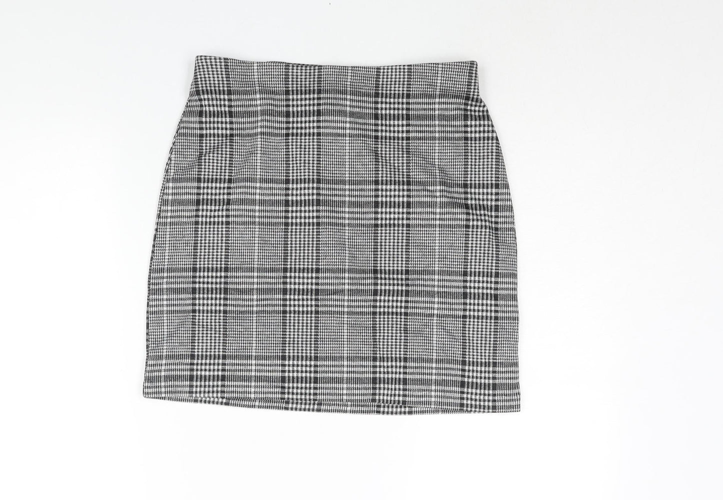Divided by H&M Womens Black Check Polyester Mini Skirt Size S - Elasticated Waist