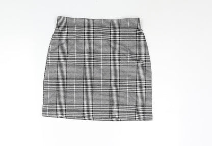 Divided by H&M Womens Black Check Polyester Mini Skirt Size S - Elasticated Waist