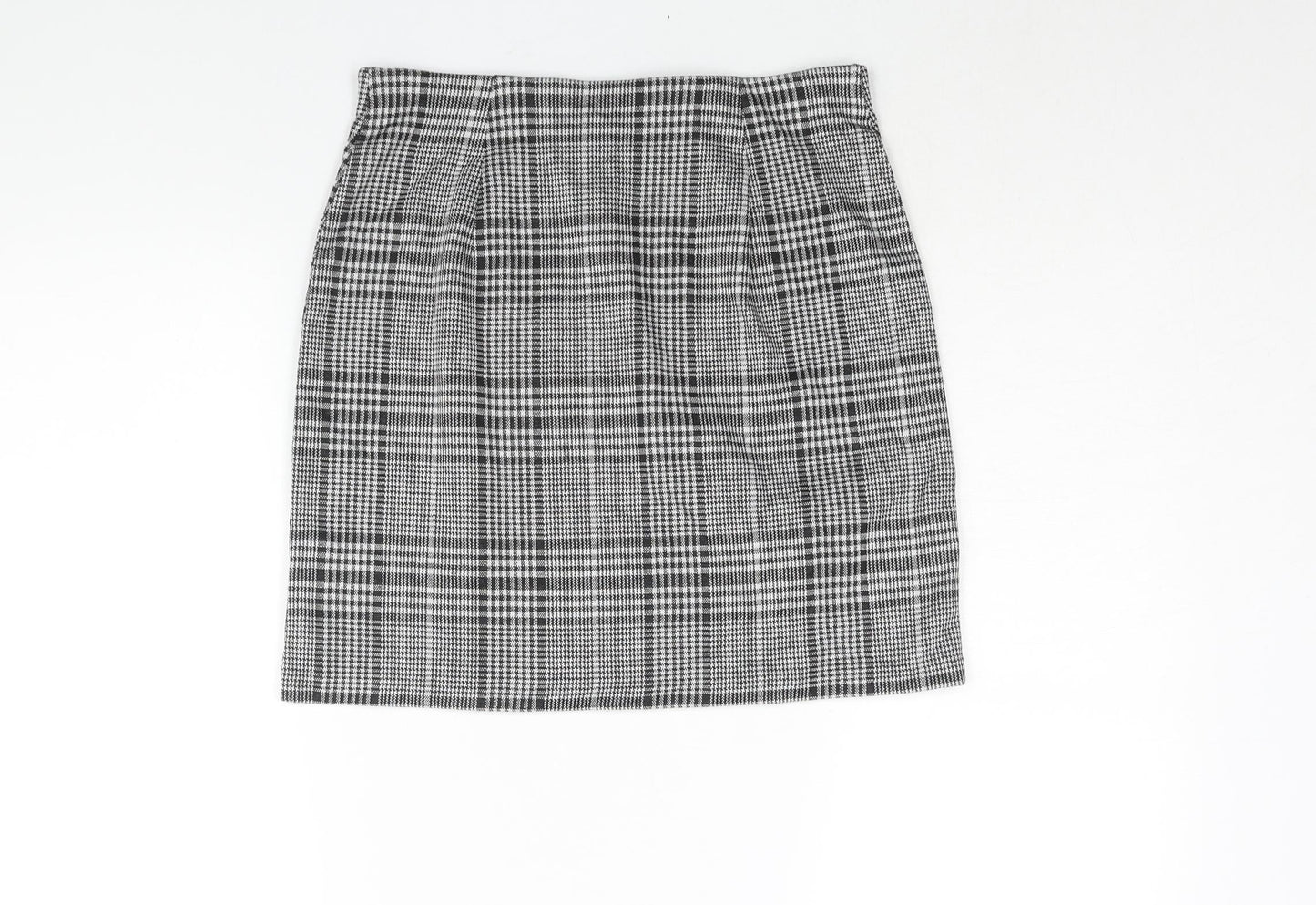 Divided by H&M Womens Black Check Polyester Mini Skirt Size S - Elasticated Waist
