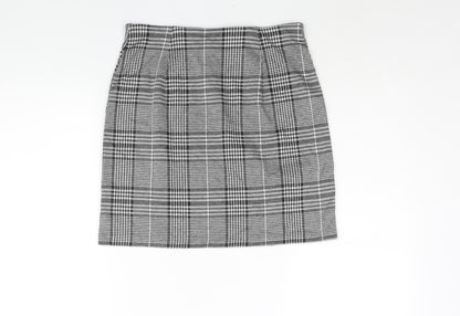 Divided by H&M Womens Black Check Polyester Mini Skirt Size S - Elasticated Waist