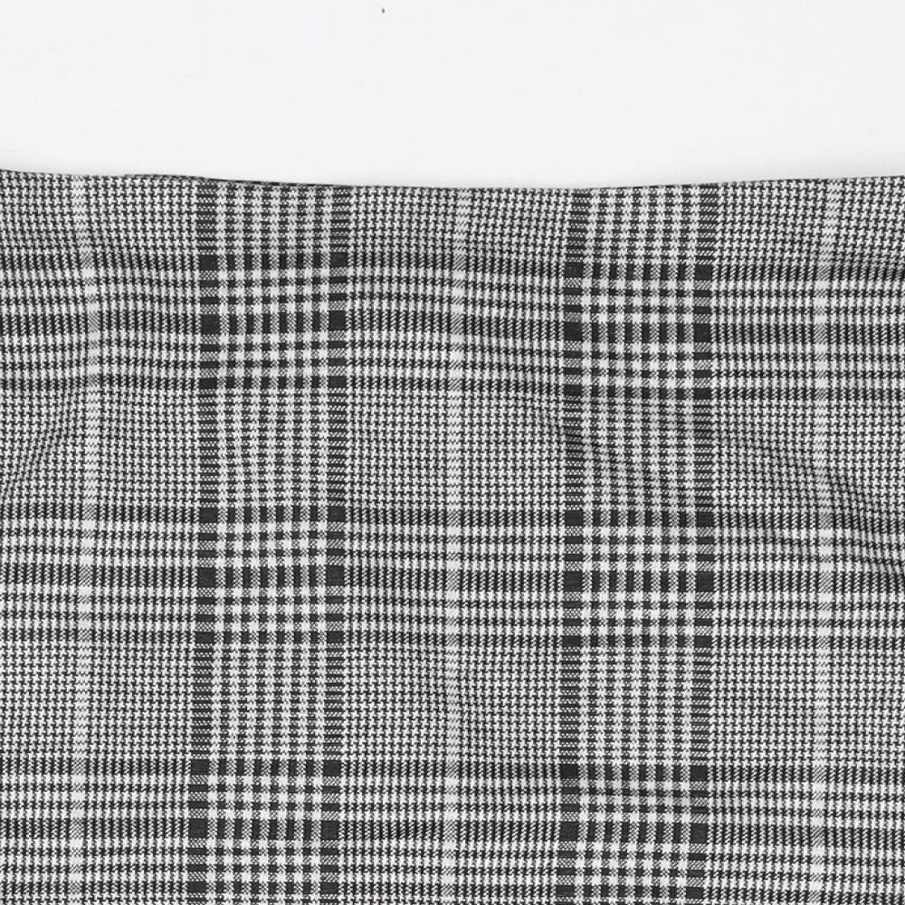 Divided by H&M Womens Black Check Polyester Mini Skirt Size S - Elasticated Waist