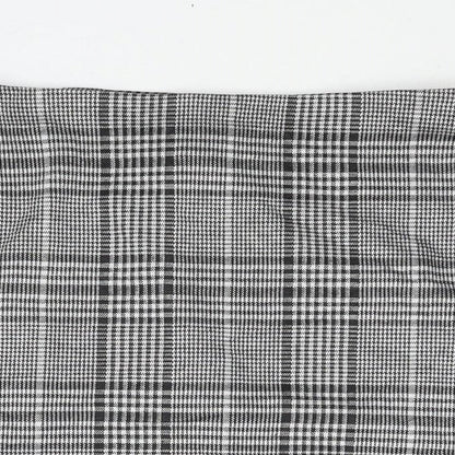 Divided by H&M Womens Black Check Polyester Mini Skirt Size S - Elasticated Waist
