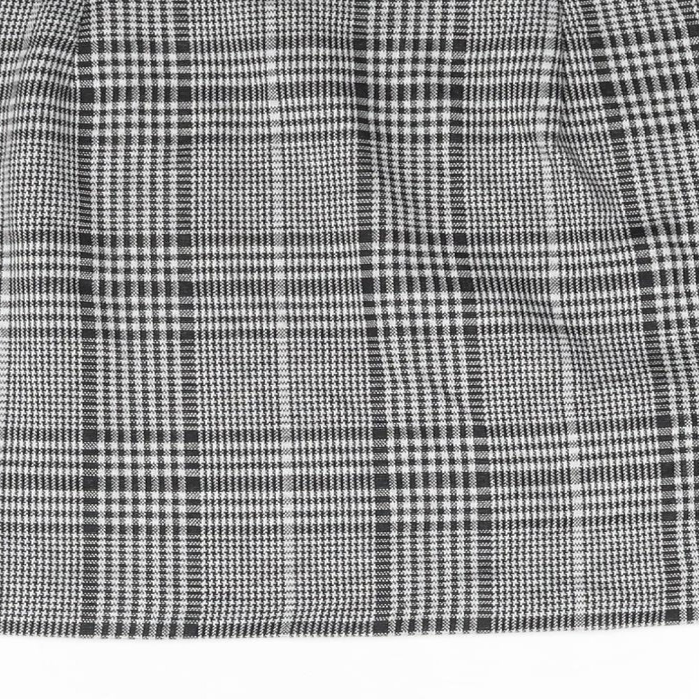 Divided by H&M Womens Black Check Polyester Mini Skirt Size S - Elasticated Waist