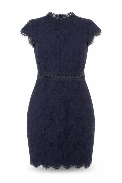 H&M Womens Blue Polyamide Bodycon Size S Mock Neck Zip
