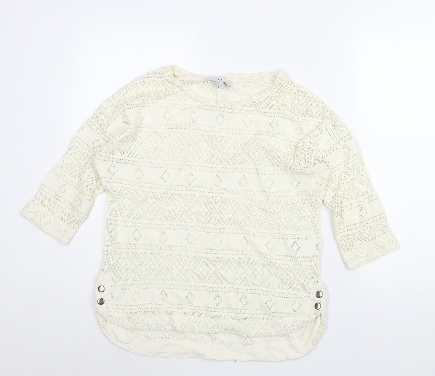 Womens UK Size 10 NEXT Ivory Basic Blouse
