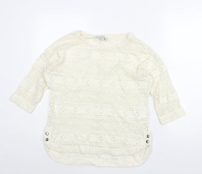 Womens UK Size 10 NEXT Ivory Basic Blouse