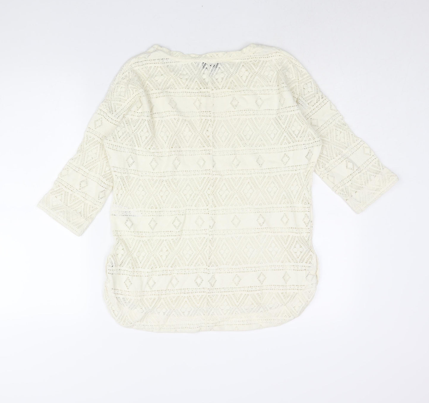 Womens UK Size 10 NEXT Ivory Basic Blouse