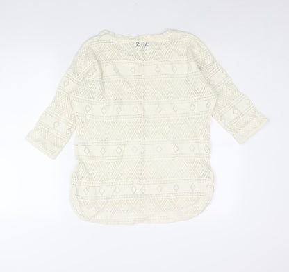 Womens UK Size 10 NEXT Ivory Basic Blouse