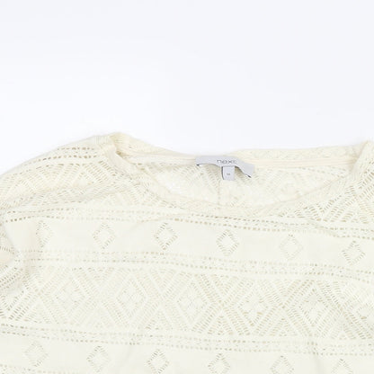 Womens UK Size 10 NEXT Ivory Basic Blouse
