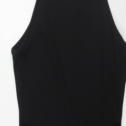 PRETTYLITTLETHING Womens Black Polyester Mini Size 12 Square Neck Pullover - Cut Out