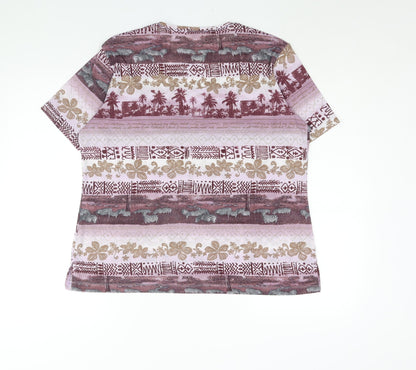 Womens UK Size 18 Daxon Multicoloured Basic Blouse