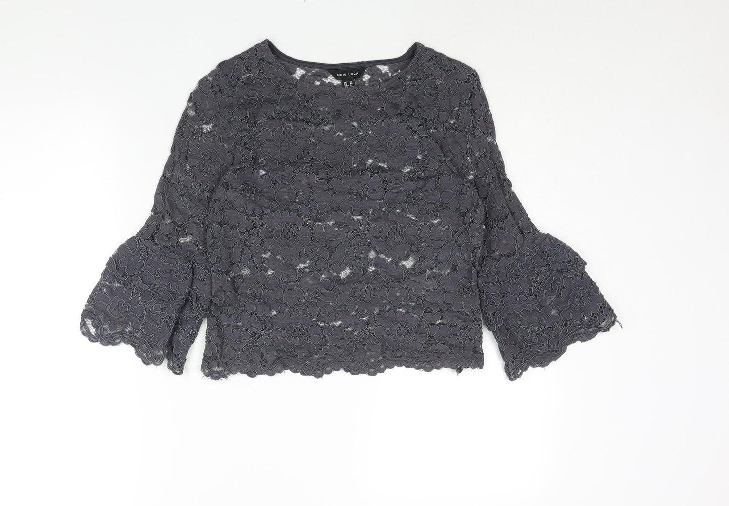 Womens UK Size 12 New Look Grey Basic Blouse