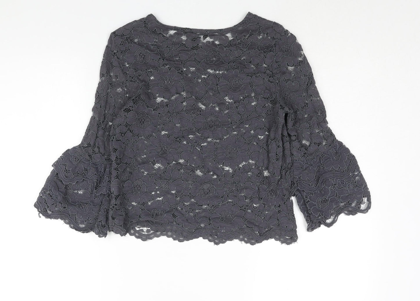 Womens UK Size 12 New Look Grey Basic Blouse