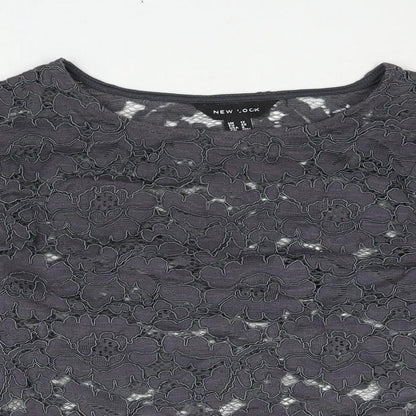 Womens UK Size 12 New Look Grey Basic Blouse