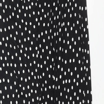 Lipsy Womens Black Polka Dot Viscose Jumpsuit One-Piece Size 8 L31 in Pullover - Rouched Bodice