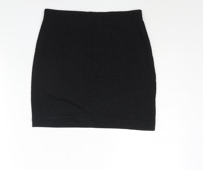 Monki Womens Black Polyester Bandage Skirt Size 28 in - Glitter