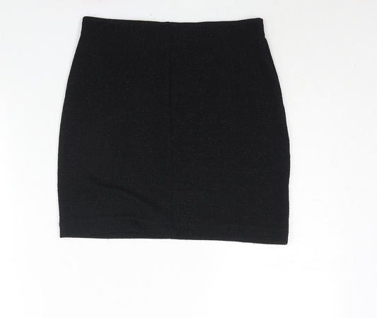 Monki Womens Black Polyester Bandage Skirt Size 28 in - Glitter