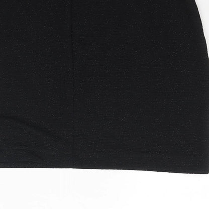 Monki Womens Black Polyester Bandage Skirt Size 28 in - Glitter