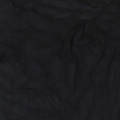 Sorrento Womens Black Cotton Basic Blouse Size 24 V-Neck