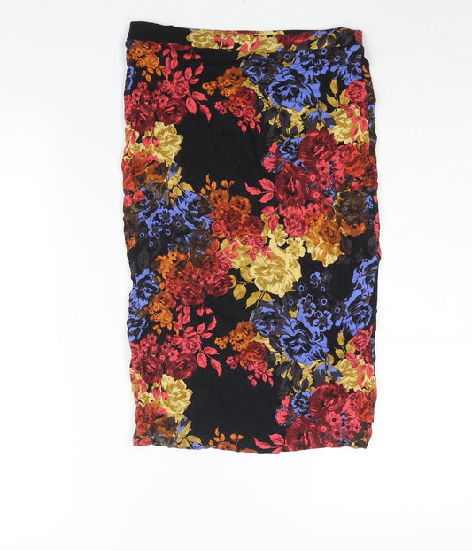 NEXT Womens Multicoloured Floral Viscose Bandage Skirt Size 10