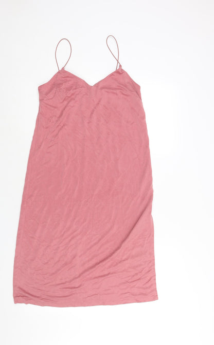 Topshop Womens Pink Modal Tank Dress Size 10 Sweetheart Pullover