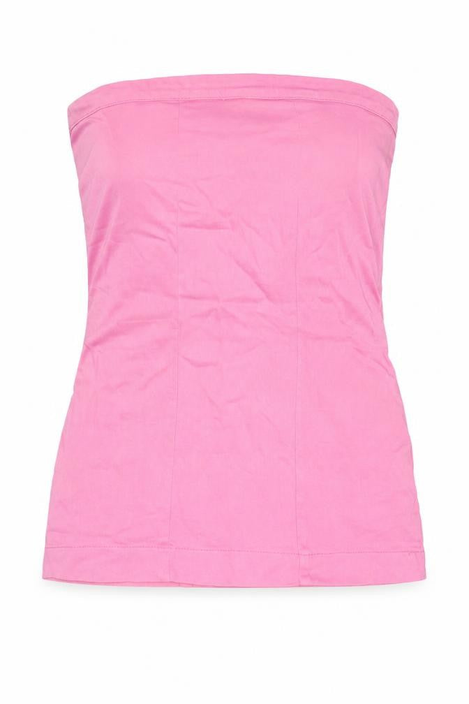 PRETTYLITTLETHING Womens Pink Cotton Mini Size 10 Square Neck Zip