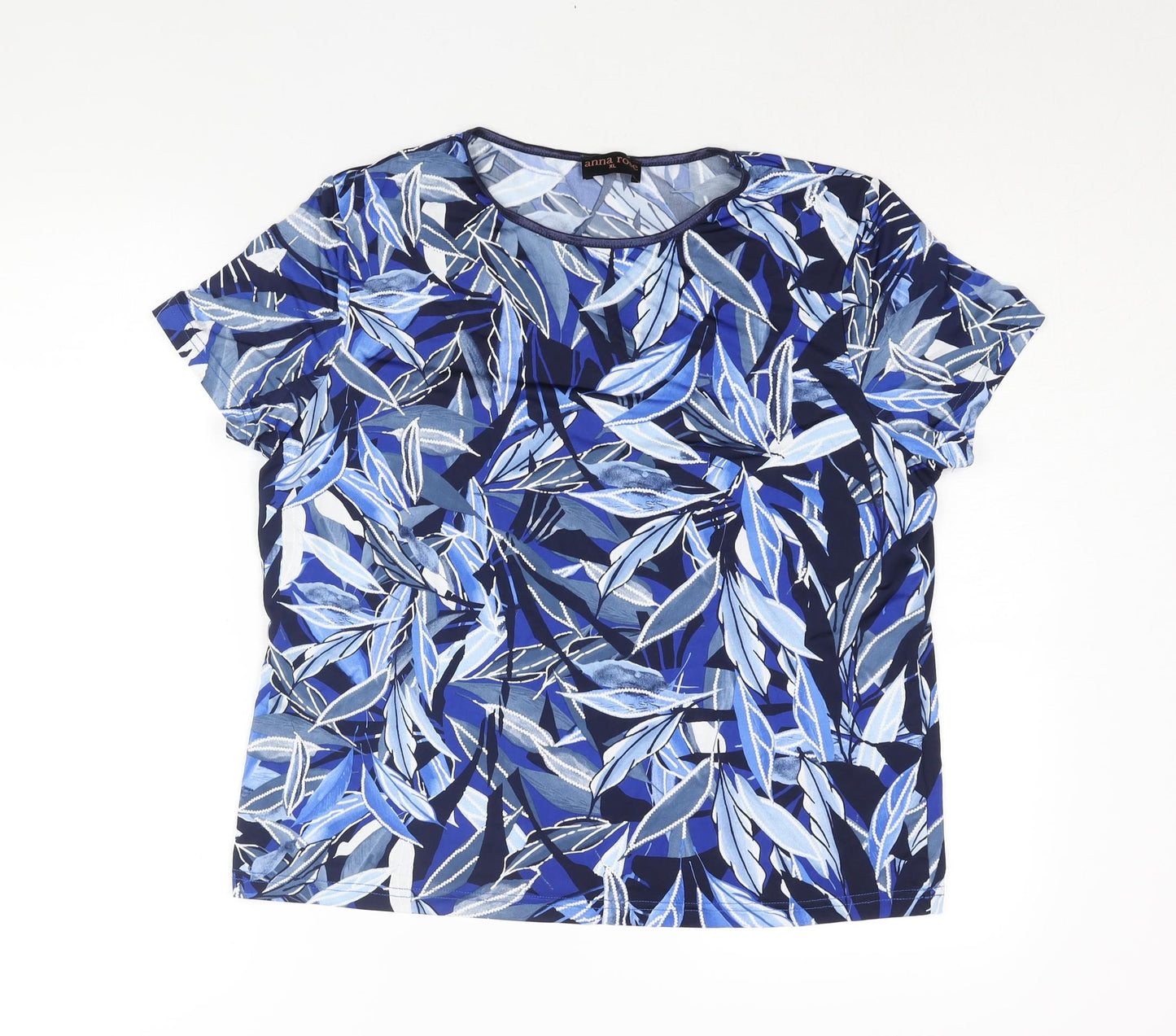 Womens UK Size XL Anna Rose Blue Basic Blouse