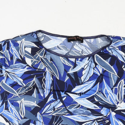 Womens UK Size XL Anna Rose Blue Basic Blouse