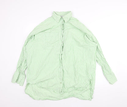 Womens UK Size L Stradivarius Green Basic Button-Up