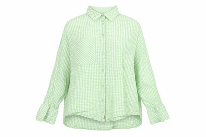 Womens UK Size L Stradivarius Green Basic Button-Up