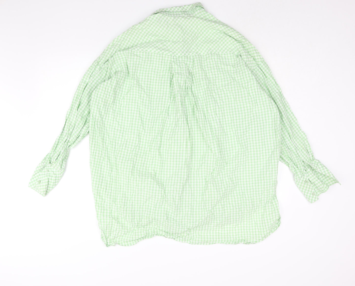Womens UK Size L Stradivarius Green Basic Button-Up