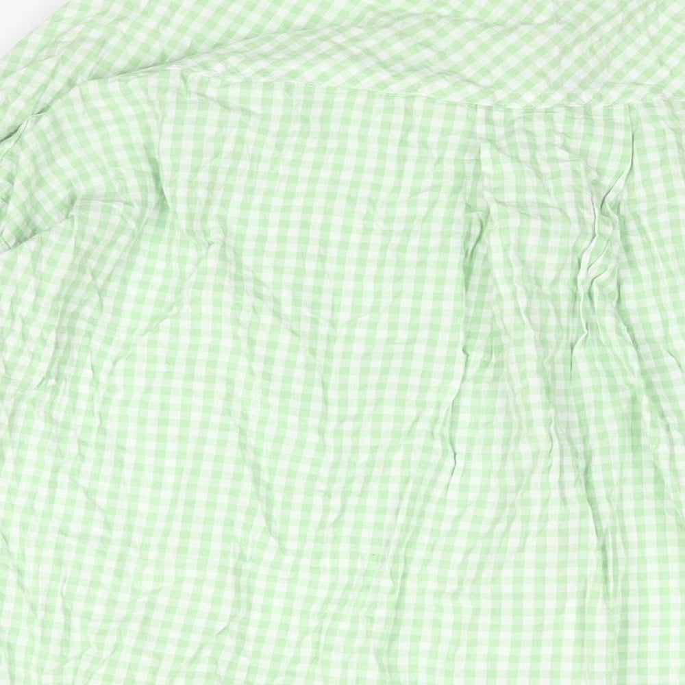 Womens UK Size L Stradivarius Green Basic Button-Up