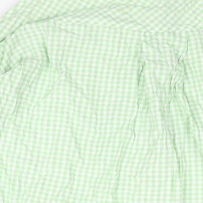 Womens UK Size L Stradivarius Green Basic Button-Up