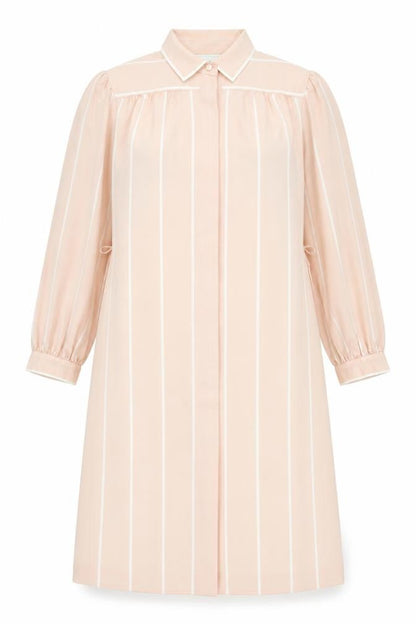 Jeunesse Womens Pink Striped Polyester Shift Size 12 Collared Button - Vintage