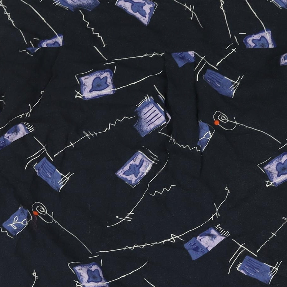Le Frog Mens Blue Geometric Cotton Button-Up Size L Collared Button