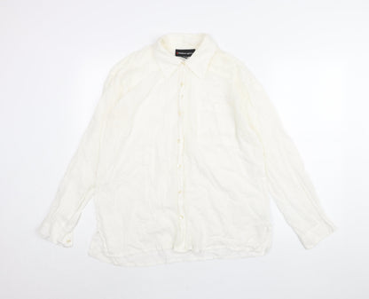 Endliess Spirit Womens White Viscose Basic Button-Up Size L Collared