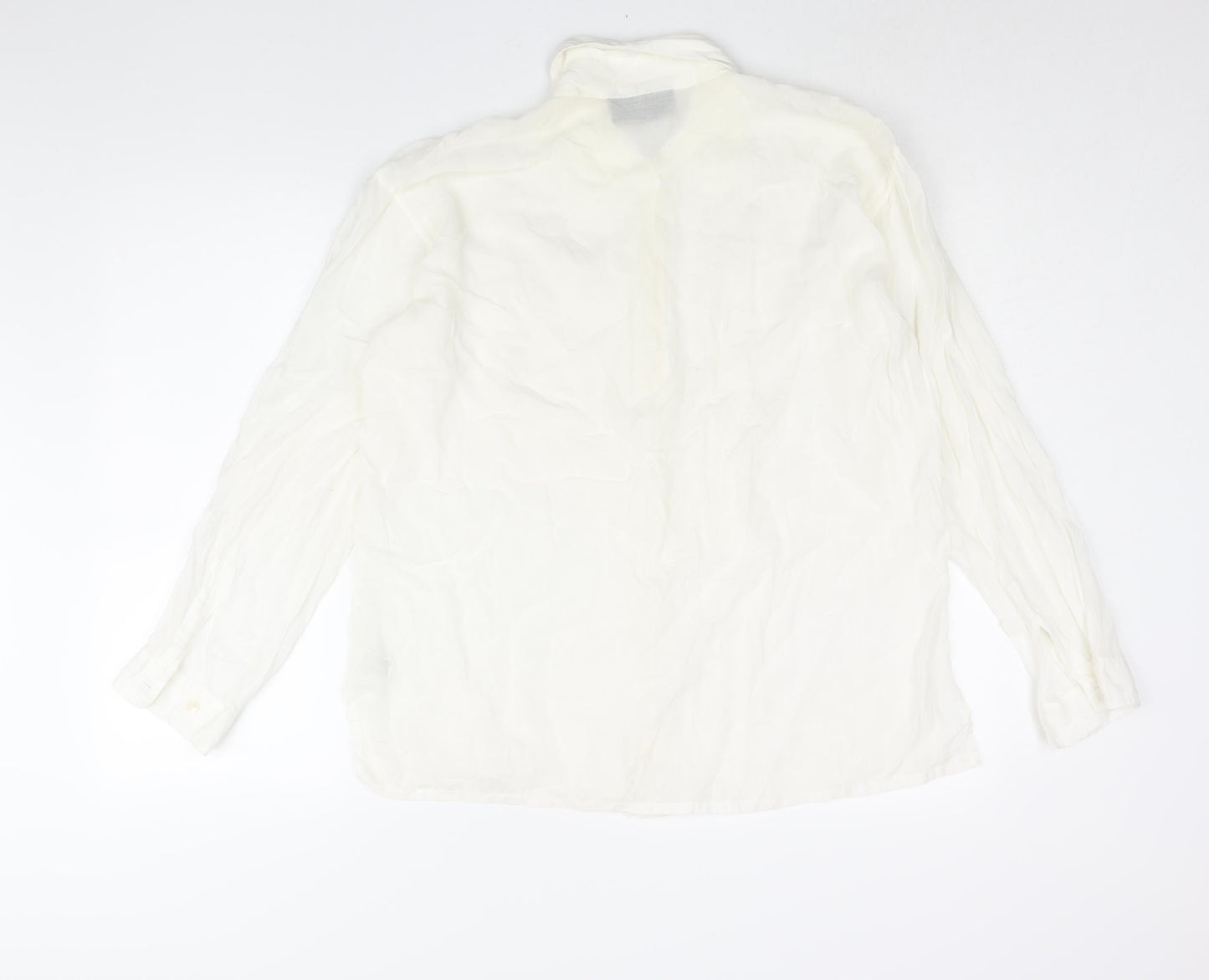 Endliess Spirit Womens White Viscose Basic Button-Up Size L Collared
