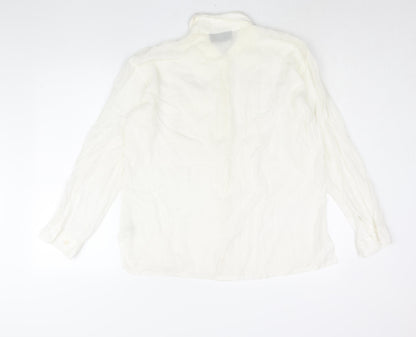 Endliess Spirit Womens White Viscose Basic Button-Up Size L Collared