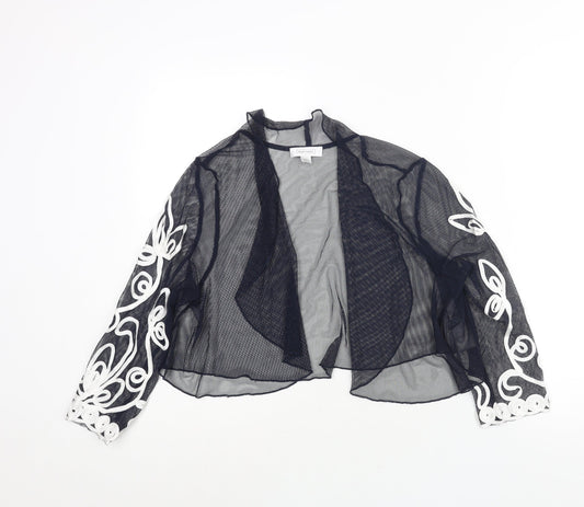 Nightingales Womens Blue Polyester Kimono Blouse Size 12 V-Neck - Embroidered