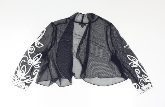 Nightingales Womens Blue Polyester Kimono Blouse Size 12 V-Neck - Embroidered