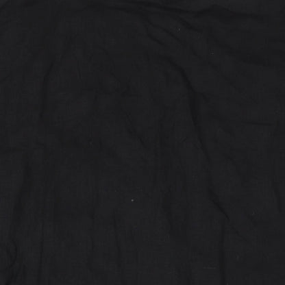 Privacy Womens Black Polyester Cover Up Size 18 - Fringe Edge Embroidered