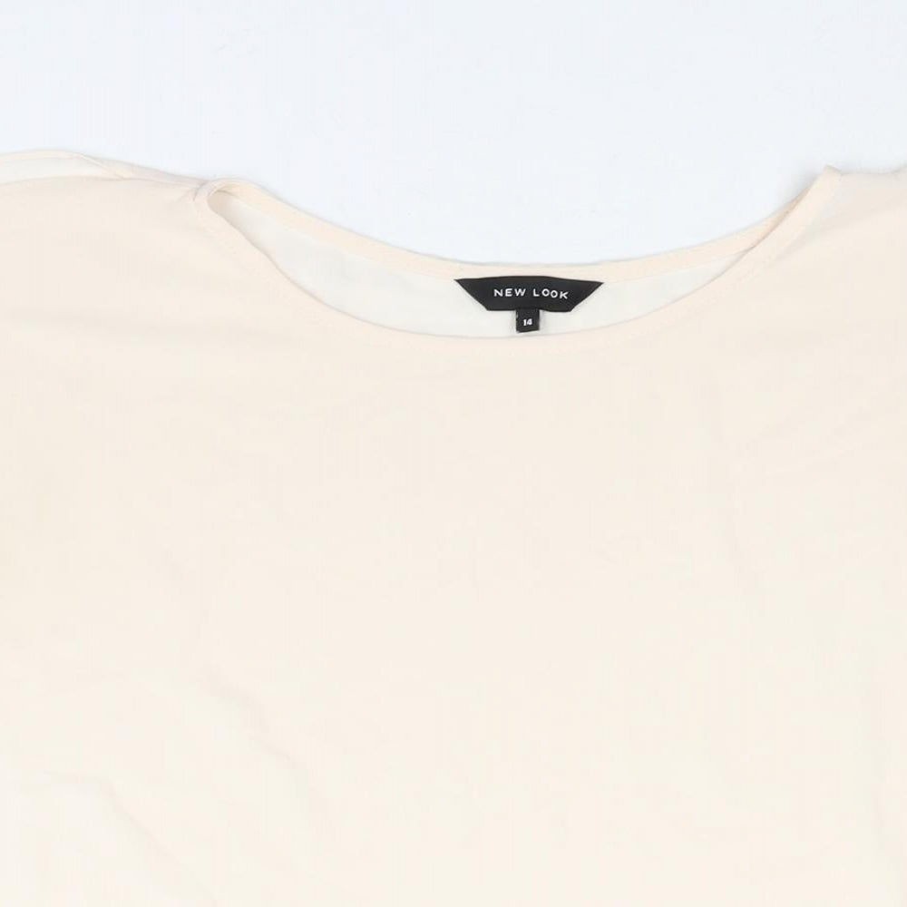 Womens UK Size 14 New Look Ivory Basic Blouse