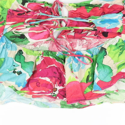 Womens UK Size L Zara Multicoloured Cropped Blouse
