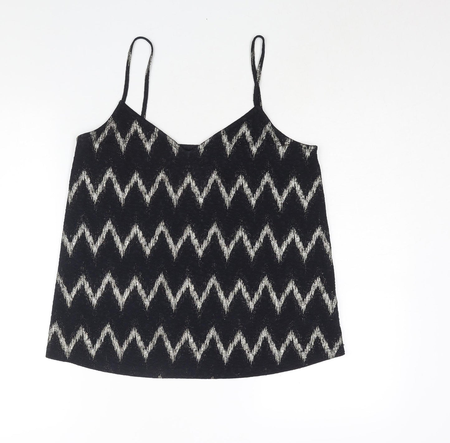 Womens UK Size 10 Topshop Black Basic Tank