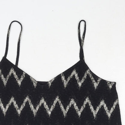 Womens UK Size 10 Topshop Black Basic Tank