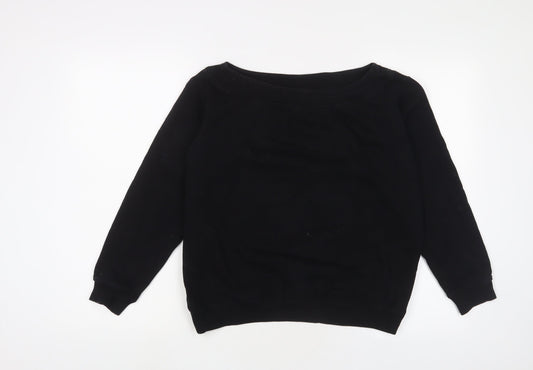 H&M Womens Black Cotton Pullover Sweatshirt Size S Pullover