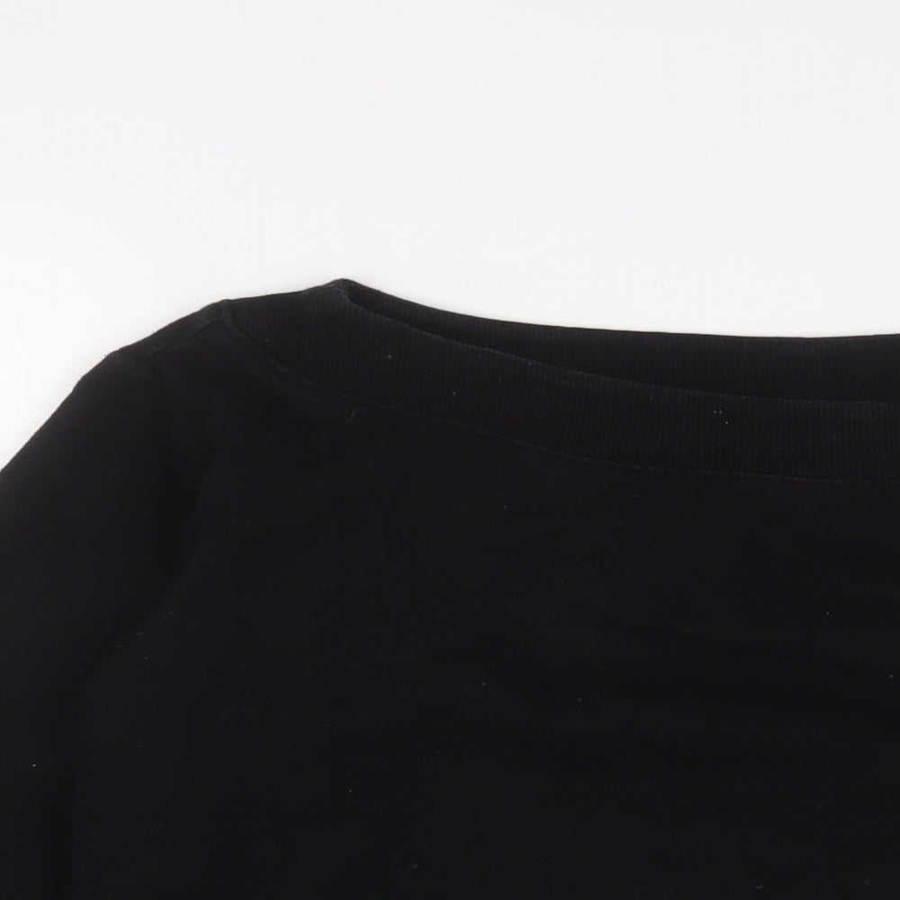 H&M Womens Black Cotton Pullover Sweatshirt Size S Pullover