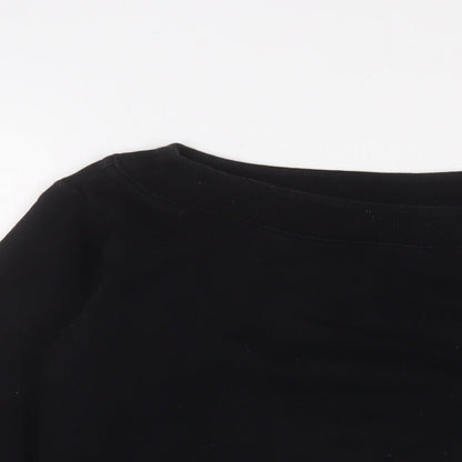 H&M Womens Black Cotton Pullover Sweatshirt Size S Pullover