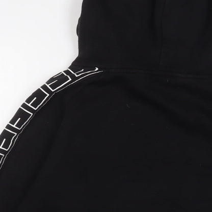 Siarr Mens Black Cotton Pullover Hoodie Size S