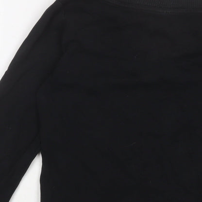 Topshop Womens Black Cotton Pullover Sweatshirt Size 14 Pullover